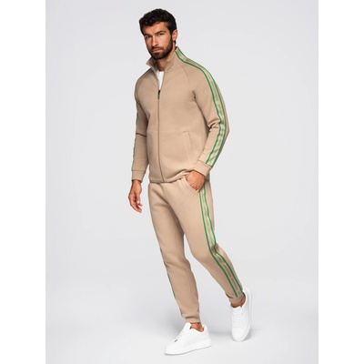 Ombre Clothing Мъжки комплект суитшърт стреч суитшърт + спортни панталони jogger - светло кафяв V1 Z113 Ombre Clothing Ombre Clothing | Kafyav | МЪЖЕ | S