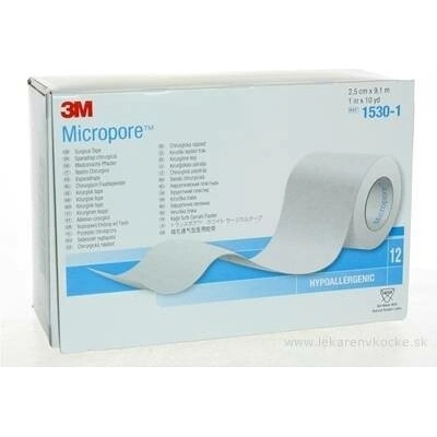 3M MICROPORE náplast cívka 2 5cm x 9,1 m ze speciálního papíru 12 ks