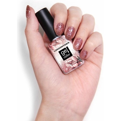Londontown Gel Color Rosé All Day gelový lak na nehty růžovozlaté třpytky 12 ml