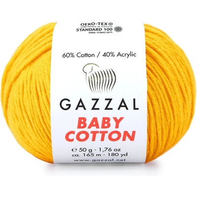 Gazzal Příze Baby cotton 3417 pampelišková