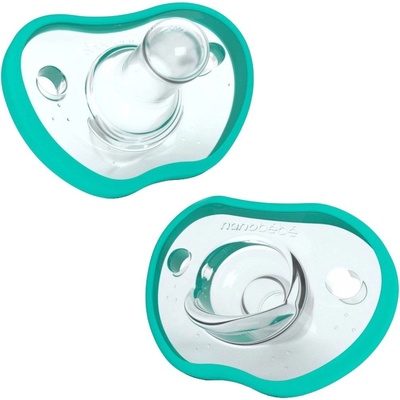Nanobebe Силиконови залъгалки Nanobebe - 3 м+, 2 броя, минт (31423)