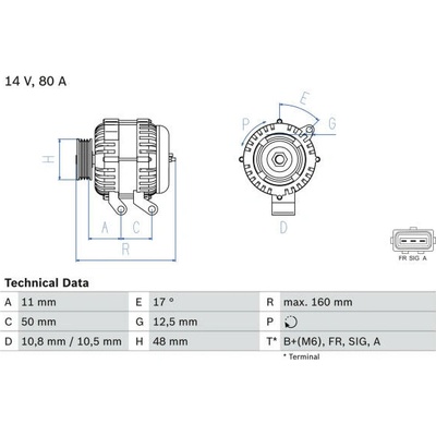 generátor BOSCH 0 986 044 701