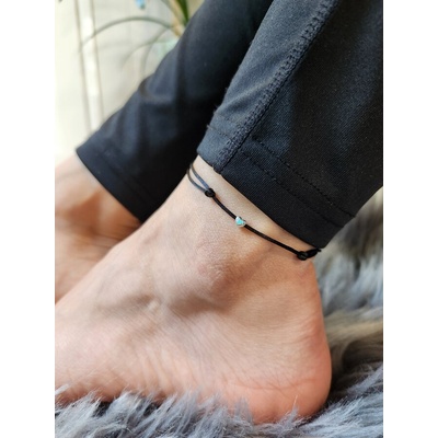 Дамска гривна за глезен с конец Сърце