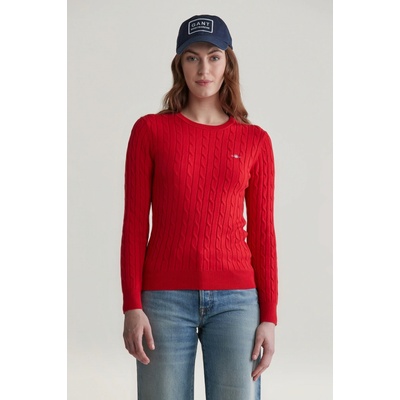 Gant STRETCH COTTON CABLE C-NECK červená