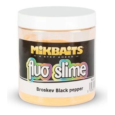 Mikbaits obaľovací Dip Fluo slime Broskyňa Black pepper 100 g