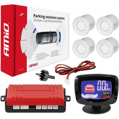 AMiO Asistenty parkování LED-GRAF 4 senzory bílé