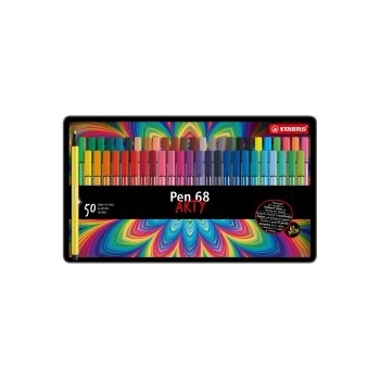STABILO Тънкиписец Pen 68 50 цв в метална кутия