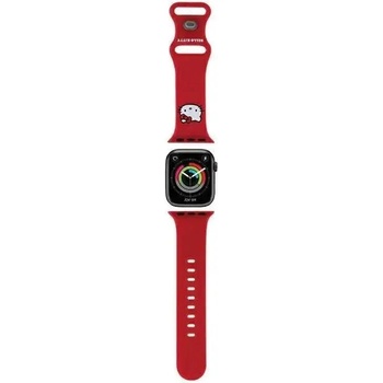 Hello Kitty Каишка Hello Kitty Silicone Kitty Head за Apple Watch 38/40/41mm, червена (Hel000055-0)