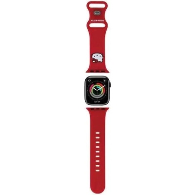 Hello Kitty Каишка Hello Kitty Silicone Kitty Head за Apple Watch 38/40/41mm, червена (Hel000055-0)