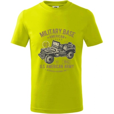 American Army Jeep tričko detské limetková