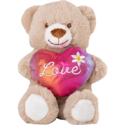 Амек Тойс Плюшена играчка Амек Тойс - Мече с хамелеоново сърце, кафяво, 16 сm (030112-2)