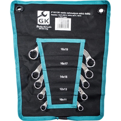 GK Tools sada očkových zahnutých klíčů 5 dílů - P16138
