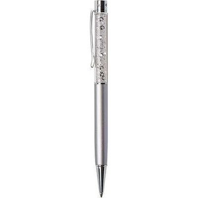 Art Crystella Химикалка, сребърна, с бял кристал swarovski®, 14 см, art crystella® (tswgt230)