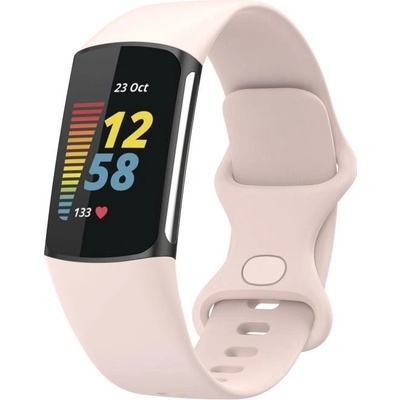 VSECHNONAMOBIL 112704 SILICONE Vyměnitelný řemínek pro Fitbit Charge 6 / Charge 5 SAND PINK