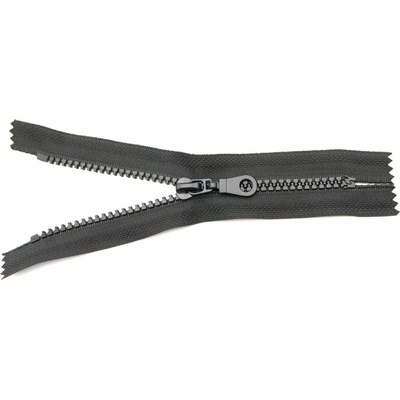 Nedeliteľny kostený zips č. 5 - čierny - dĺžka 16 cm