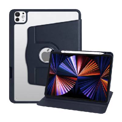 Въртящ се калъф 360° с място за Apple Pencil за iPad Pro 13" (2024/2025) - тъмносин (78352)