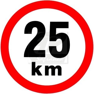 Rychlost 25 km/h - samolepka průměr 150mm