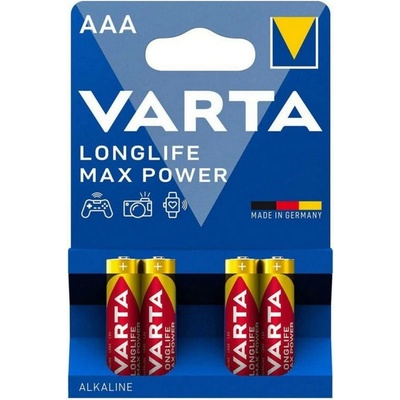 VARTA Батерии алкални Varta Longlife Max Power, AAA, LR03, 1.5V, 4бр. в опаковка