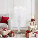 vidaXL С изкуствено коледно дърво с поставка Бяло 120 cm PVC и стомана (3426684)