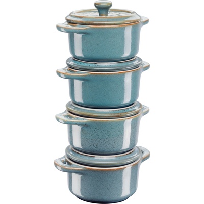 ZWILLING Staub Mini Cocotte Round 4 pcs. - 200ml Antique Tyrkysová