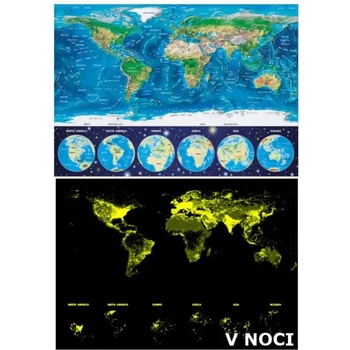 Educa - Puzzle World Map neon - 1 000 piese