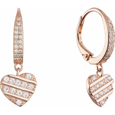 PAVONA Pozlátené strieborné náušnice so zaveseným srdiečkom 11720.1 rose gold