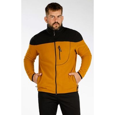 Litex pánska fleece mikina na zips 7F262 tmavo horčicová