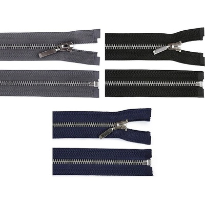 Kovový / mosazný zip šíře 6 mm délka 60 cm - 322 černá