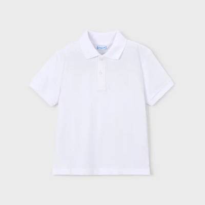 MAYORAL Поло тениска къс ръкав памук basic Бял цвят за мини момче Mayoral