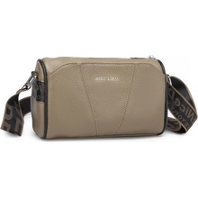 MIss Lulu dámská kožená crossbody kabelka se širokým popruhem L2310 khaki