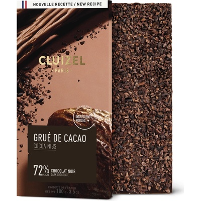 Michel Cluizel hořká s kakaovými boby Grue de cacao 72% 100 g