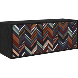vidaXL Стенен телевизионен шкаф OMMEN 102 x 33 x 40 см Черен дъб (8007170)