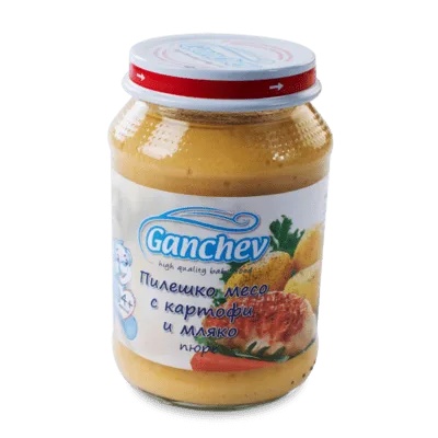 Ганчев пюре Пилешко месо с картофи и мляко