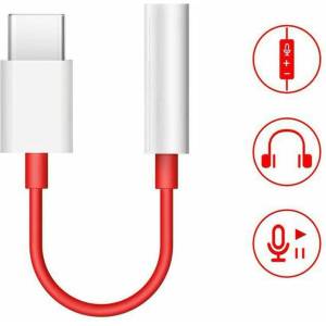 OnePlus Оригинален Аудио Преход/Адаптер за Oneplus USB-C to Aux 3.5mm, Бял (Bulk) (8596311157400)