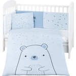 KikkaBoo Бебешки спален комплект 6 части 70/140 Bear with me Blue (41101060118) - presi