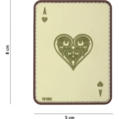 Gumová nášivka 101 Inc Ace of Hearts - coyote