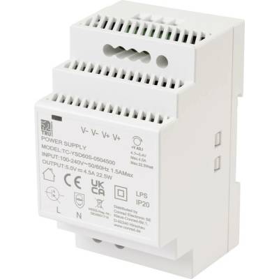 TRU COMPONENTS TC-YSD60S-0504500 sieťový zdroj na montážnu lištu (DIN lištu), 5 V/DC, 4.5 A, 22.5 W, výstupy 1 x