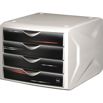 Helit Zásuvkový box Chameleon 4 zásuvky bielo-čierna H6129795