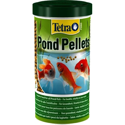 TETRA Pond Pellets - плаваща гранулирана храна за ежедневно хранене на всички езерни риби - 1 литър