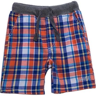 Wolf chlapecké kraťasy kostička modrá/oranžová