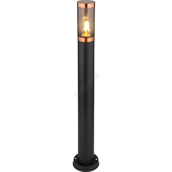 GLOBO 31588BC - Екстериорна лампа BOSTON 1xE27/23W/230V IP44 80 см черен/меден (GL7898)