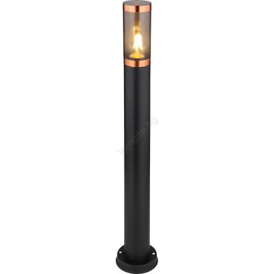 GLOBO 31588BC - Екстериорна лампа BOSTON 1xE27/23W/230V IP44 80 см черен/меден (GL7898)