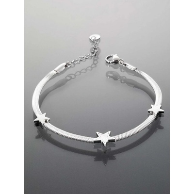 Prošperk stříbrný náramek z chirurgické oceli s hvězdičkami ocelová S1680