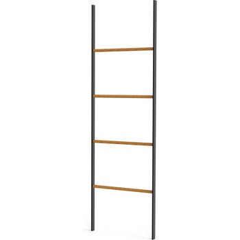 Image 1 of HORECANO G-Закачалка за хавлии с бамбукови рамена тип "Стълба" ЧЕРЕН МАТ 50x3xh157cm (82757-001) (0185131)