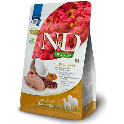 N&D Quinoa Dog Adult Grain Free Skin & Coat Medium & Maxi Quail & Coconut 7 kg