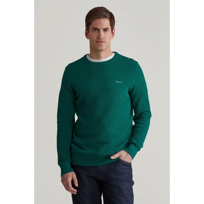 Gant Cotton Pique C-neck zelená – Zboží Mobilmania