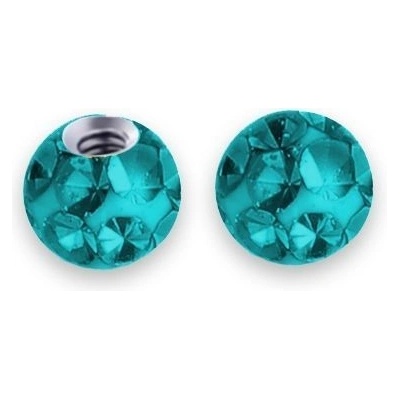 S4U Náhradní kulička s krystaly Swarovski, 3 mm, závit 1,2 mm tmavě tyrkysová ND01023-03-DQ