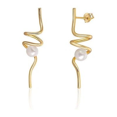 JwL Luxury Pearls pozlacené stříbrné náušnice s perlou JL0621