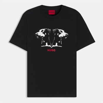 Hugo Тениска Hugo Dobermann Print T-Shirt - Black 001