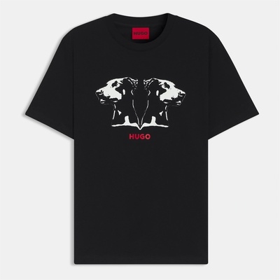 Hugo Тениска Hugo Dobermann Print T-Shirt - Black 001
